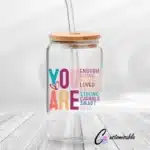 You Are Amazing Mom custom UV DTF sticker design on a ceramic mug mockup, ideal for vibrant Mother's Day craft gifts.