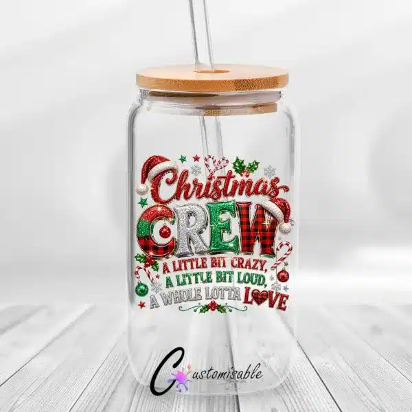 Glitter Christmas Crew UVDTF Sticker Libby Glitter Christmas Crew UVDTF Sticker Libby